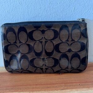 Coach Black Patch Zip Pouch